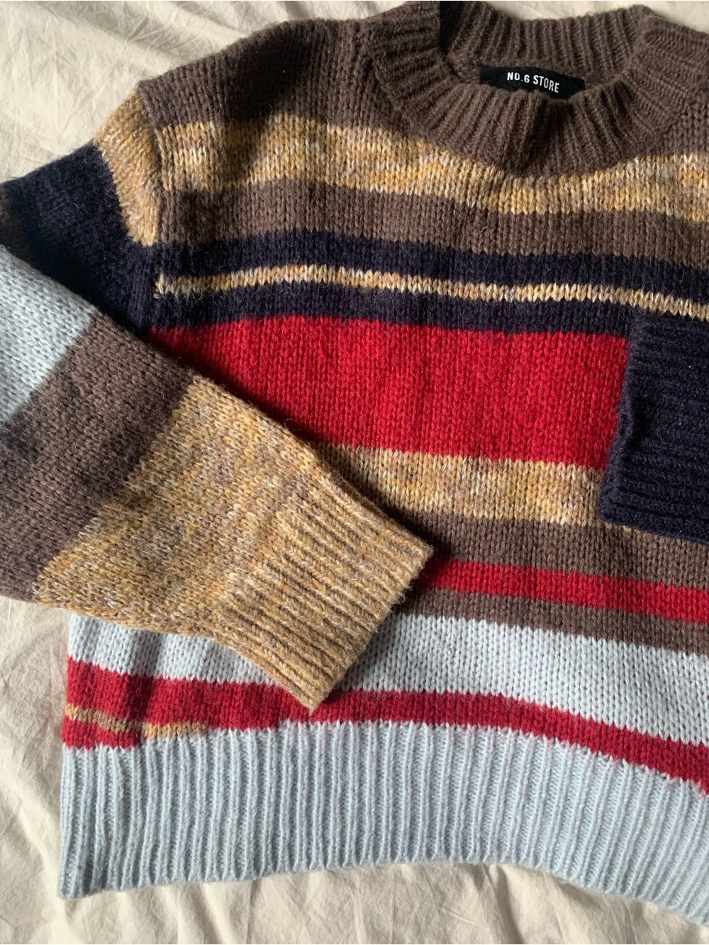 NO. 6 STORE Striped Mohair Blend Sweater - Picture 3 of 5